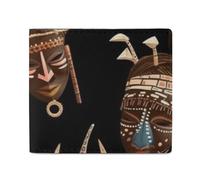 LDTVSFZQ African Ritual Portefeuille imprimé ethnique tribal avec double pliage pour cartes de crédit Portefeuille à monnaie Portefeuille avec fermeture éclair lisse pour femme Style One, Style