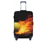 LDTVSFZQ Burning Tennis Pictures Housse de protection élastique lavable pour valise de voyage anti-rayures pour valise de 45,7 à 81,3 cm, Noir , S