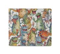 LDTVSFZQ Chaotic Portefeuille imprimé monstres colorés à double pli, portefeuille pour cartes de crédit, porte-monnaie, portefeuille avec fermeture éclair lisse pour femmes, style One, Style :, Taille