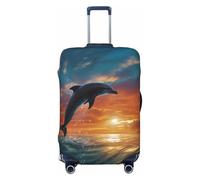 LDTVSFZQ Housse de bagage de voyage élastique lavable et anti-rayures pour valises de 45,7 à 81,3 cm, noir, taille M, Noir/blanc, Medium
