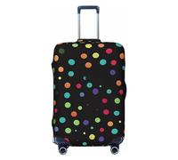 LDTVSFZQ Housse de bagage de voyage élastique lavable et anti-rayures pour valises de 45,7 à 81,3 cm, noir, taille L, Noir/blanc, Large