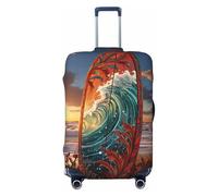 LDTVSFZQ Housse de protection colorée pour valises de voyage en planche de surf élastique lavable anti-rayures pour valises de 45,7 à 81,3 cm, Noir , S