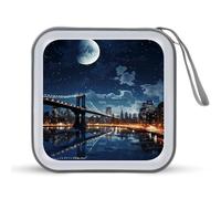LDTVSFZQ Moon Light New York City Étui portefeuille en plastique rigide pour CD, DVD, voiture, maison, bureau, voyage, Style :, Taille unique