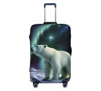 LDTVSFZQ Polar Bears Northern Lights Housse de protection élastique lavable anti-rayures pour valise de 45,7 à 81,3 cm, noir, Small