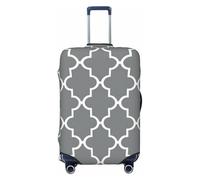 LDTVSFZQ Quatrefoil Housse de protection élastique lavable anti-rayures pour valises de 45,7 à 81,3 cm Gris, Noir , M