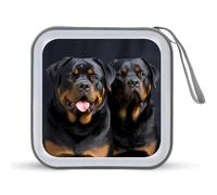 LDTVSFZQ Rottweiler Étui de rangement en plastique rigide pour CD, DVD, voiture, maison, bureau, voyage, Style :, Taille unique