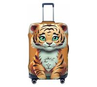 LDTVSFZQ Year of the Tiger Housse de bagage de voyage élastique lavable anti-rayures pour valises de 45,7 à 81,3 cm, Noir , L