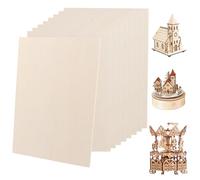 LDXDRU 10 Planches Bois Contreplaqué 5mm A4 300x210mm, Contreplaqué en Bois de Peuplier pour DIY, Planche Bois Lisse pour Découpe, Modélisme, Décoration, Peinture, Cadeaux