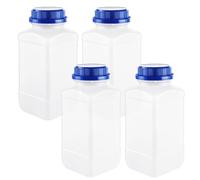 LDXDRU 4 Pièces Flacon Laboratoire 1000 ml HDPE, Flacon Plastique 20 x 8 cm Ouverture 4,7 cm avec Bouchon Bleu, Bouteille Vide Atelier Rangement Echantillon