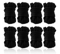 LDXDRU Corde de bondage - 8 x 10 m - Épaisseur : 7 mm - En coton doux - Corde décorative - Corde torsadée - Corde décorative - Corde tressée pour bricolage, voyage, suspension, jardin, corde (noir)