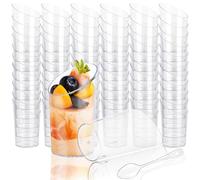 LDXDRU Lot de 150 verrines plastiques 75 ml, verrine plastique aperitif, mini gobelets à dessert, Verres à dessert, accessoires de buffet - Pour amuse-bouches, desserts et mousses