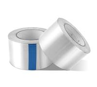 LDXDRU Lot de 2 rubans adhésifs en aluminium de 75 mm x 50 m - Résistant à la chaleur - Autocollant - Pare-vapeur - Pour pare-vapeur, ventilation et climatisation