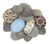 LDXDRU Lot de 20 pierres plates à peindre, 5 à 8 cm, grands galets plats pour le bricolage, la décoration, la plage, le mandala, le jardin zen, les pots de fleurs et les aquariums