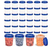 LDXDRU Lot de 40 petits récipients alimentaires de 120 ml avec couvercles, pots à goûter en plastique avec couvercles, conteneurs de vinaigrette étanches pour collation, sauce, fruits, yaourt, cuisine