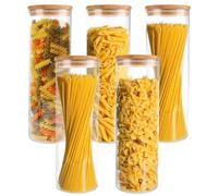 LDXDRU Lot de 5 boîtes de conservation en verre avec couvercle, 2100 ml, hermétiques, avec couvercle, pour spaghetti, pâtes, céréales