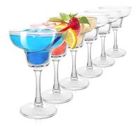 LDXDRU Margarita Lot de 6 verres à cocktail classiques en cristal transparent 270 ml Pour la maison, les restaurants et les fêtes