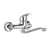 LDXMJZOT Robinet de Cuisine Mural, mitigeur Rotatif en Laiton Chaud et Froid, chromé, Excellent Robinet de Salle de Bain à Bulles - 35 cm(25cm)