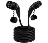 LDY Câble de charge de type 2 22 kW 15 mètres, câble de charge pour voiture électrique 3/32 A/3 phases, câble de charge pour voiture électrique type 2 vers type 2, câble de charge pour voiture