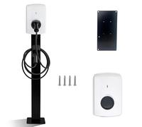 LDY Poteau de Fixation pour Alfen Single S-Line Borne de Recharge - Noir - Accessoires pour Alfen Single S-Line - Inclut Un Support pour la Prise et Le câble de Chargement