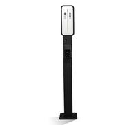 LDY Poteau pour Borne de Recharge Hager, Pied Support au Sol en Acier Noir Mat, Colonne de Charge Voiture Électrique, Support Prise Inclus, Montage Extérieur, Hauteur 149 cm