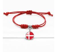 ldygefow Bracelet Tissé en Corde,Élégant Créatif Drapeau du Danemark Art Bracelet Réglable Bracelet Bijoux Accessoire Cadeau Tendance Casual Charme Spirituel Bracelets Enfant Couple Cadeaux pour Femm