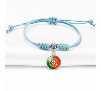 ldygefow Bracelet Tissé en Corde,Élégant Créatif Drapeau du Portugal Art Bracelet Réglable Bracelet Bijoux Accessoire Cadeau Tendance Casual Charme Spirituel Bracelets Enfant Couple Cadeaux pour Femm