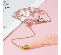 Ldygrunzhy Page Chinois Marque En Metal, Fleur De Cerisier Rose Mignon Panda Noir Et Blanc Pliant Fan Art, Cadeaux Uniques Pour Les Amateurs Livres, Filles, Femmes, Fête Des Enseignants