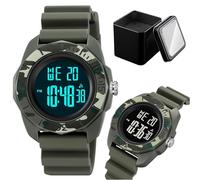 LDZDGD Montre Digitale Homme Multifonction, Étanche 50M, Montre Sport Robuste avec Heure, Jour, Date, Alarme, Minuterie, Rétroéclairage(Camo)