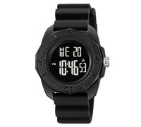 LDZDGD Montre Digitale Homme Style Militaire Extérieur, Multifonction Étanche 50M avec Chronomètre, Alarme, Rétroéclairage EL, Grand Cadran(Black 1)