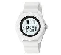 LDZDGD Montre Digitale Homme Style Militaire Extérieur, Multifonction Étanche 50M avec Chronomètre, Alarme, Rétroéclairage EL, Grand Cadran(White)