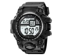 LDZDGD Montre Digitale Sport Homme, Double Fuseau Horaire, Compte à Rebours, Alarme, Chronomètre, Rétroéclairage EL, Jour et Date, Étanche 50M, Montre Tactique(Black 3)