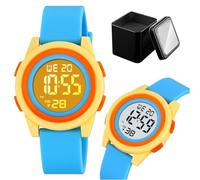 LDZDGD Montre Digitale Sport Jeunesse, Étanche 50M, avec Chronomètre, Alarme, Calendrier, Rétroéclairage EL, Bracelet Silicone Souple, Idéal pour École ou Loisirs(Yellow)