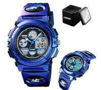 LDZDGD Montre Numérique Style Militaire, Étanche 50M, Sport Extérieur Robuste avec Chronomètre, Double Fuseau Horaire, Alarme, Rétroéclairage, Boîtier Résine Résistant(Purple)