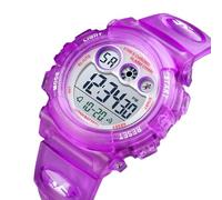 LDZDGD Montre Sport Numérique Enfant Étanche, Montre Électronique Extérieure avec Alarme, Chronomètre, Rétroéclairage, Affichage Heure et Date, pour Filles et Garçons de 5 à 12 Ans(Purple)