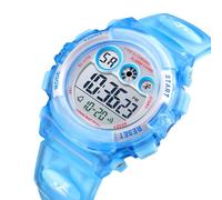 LDZDGD Montre Sport Numérique Enfant Étanche, Montre Électronique Extérieure avec Alarme, Chronomètre, Rétroéclairage, Affichage Heure et Date, pour Filles et Garçons de 5 à 12 Ans(Dark Blue)