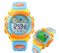 LDZDGD Montre Sport Numérique Enfant, Montre Électronique Étanche avec Alarme, Chronomètre, Rétroéclairage, Heure 12 et 24H, Bracelet Réglable pour Garçons et Filles(Yellow)