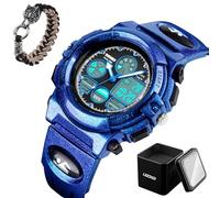 LDZDGD Montre Tactique Numérique Étanche 50M, Résistante aux Chocs, Montre de Sport avec Chronomètre, Rétroéclairage, Alarme, Double Heure, pour Entraînement et Randonnée(Purple)