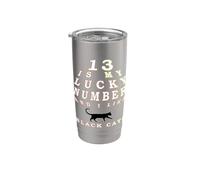Le 13 Est Mon Chiffre Porte-Bonheur Chat Noir Gobelet isotherme en acier inoxydable double paroi
