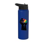 Le 16 juin, Black Power Fist Stainless Steel Insulated Water Bottle