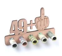 Le 50e Original Drôle Anniversaire en Bois, Cadeaux d'argent Amusants pour Les 50 Ans, 49 + 1 - Cadeau pour 50e Anniversaire, Cadeaux Personnalisés pour aux Amis e à la Famille