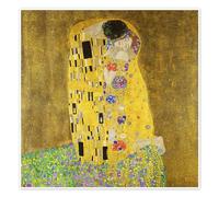 Le Baiser Poster de Gustav Klimt 50 x 50 cm Jaune Tableaux Décoration murale