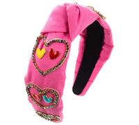 Le bandeau est orné de diamants et d'huile qui coule, et le bandeau est décoré de plusieurs formes d'amour, rose rouge