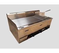 Le Barbecue Gaulois Plancha Gaz avec Friteuse Professionnelle, Combiné en Inox, 14400W, Butane/Propane