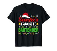 Le Barman préféré du Père Noël Funny Christmas Barman Xmas T-Shirt