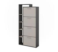 Le basculeur à chaussures Orlando 80x166.1cm avec 4 compartiments Anthracite/Grège Vicco 53244
