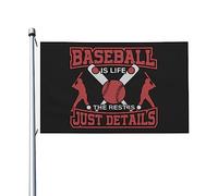 Le baseball, c'est la vie, le reste n'est que des détails. Drapeaux pour l'extérieur, 3 x 5 pieds, double face, en polyester robuste, pour la maison, la cour, le festival, la décoration de jardin exté