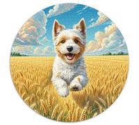 Le Bedlington Terrier Puzzle Rond 1000 Pièces HaustiFrère?ND Enfants Classiques Encastrement Parfait Qualité Premium Activité Kunstistique Ludique ÉduLes chatsive 1000pcs (67.5x67.5cm)