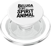 Le béluga est Mon Animal Spirituel, Un Amoureux drôle de la Vie Marine PopSockets PopGrip pour MagSafe