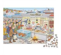 Le Bergen Fish Market Crab Escape Puzzle en Bois Imperméable DIY Puzzles De 1000 Pièces pour Adultes Impossible De Décoration pour La Maison