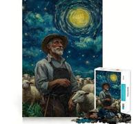 Le Berger sous Un Ciel étoilé Puzzle de 1000 pièces pour Adolescents Jeu cognitif Détente Lente Bordure Premium Choix du Père Noël 50x75cm
